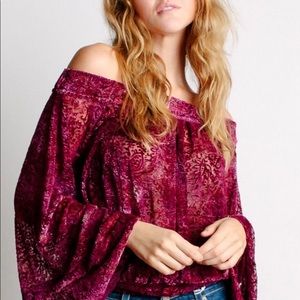 Free People Ginger Berry burnout top
